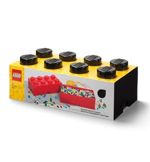 LEGO - 8 KNOBS STORAGE BRICK BLACK (3) ML